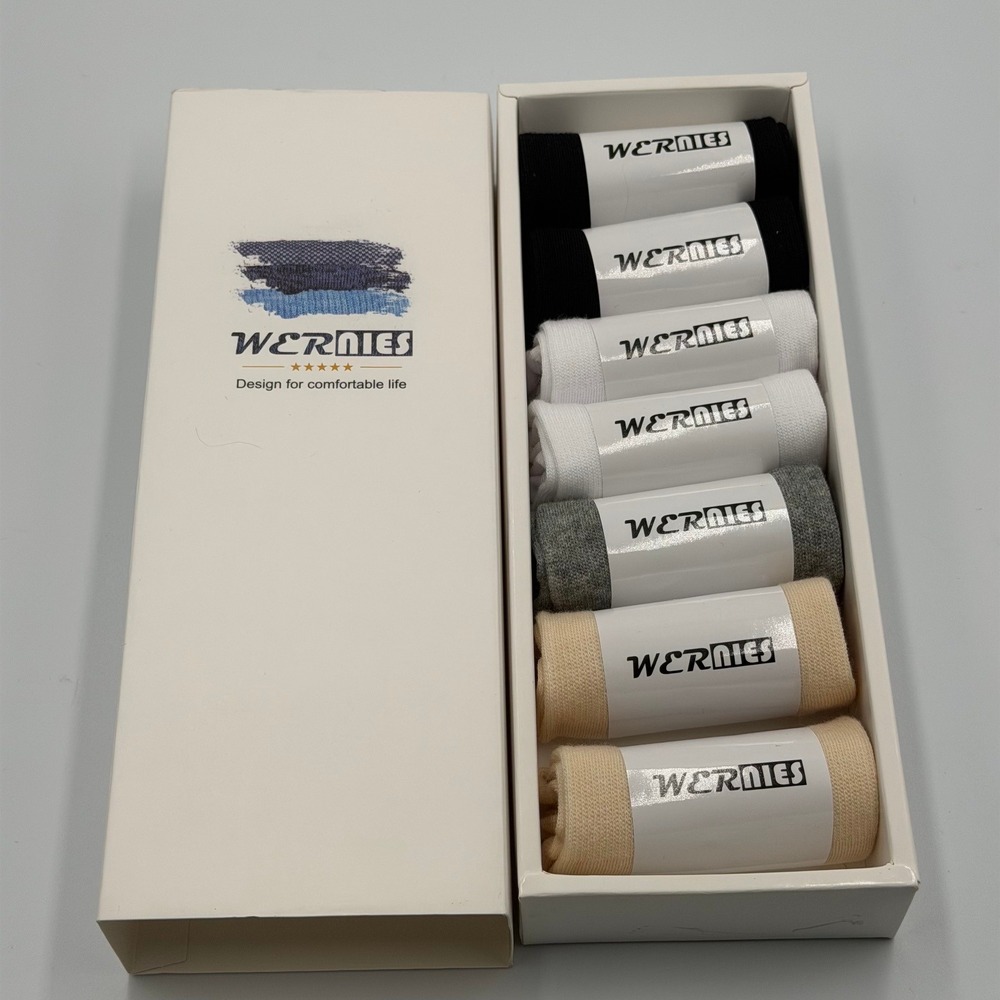 Wernies Women No Show Socks Non Slip Flat Boat Line 7 Pairs Multi Color Size L